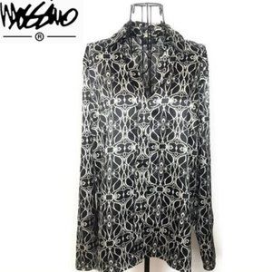MOSSIMO Black Paisley Print V-Neck Top